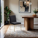  Color_Black -- Reeves Black Chenille Fabric Upholstered Dining Side Chair IMAGE 2