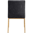  Meridian Reeves Black Chenille Fabric Upholstered Dining Side Chair IMAGE 5