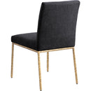  Meridian Reeves Black Chenille Fabric Upholstered Dining Side Chair IMAGE 6