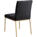  Color_Black -- Reeves Black Chenille Fabric Upholstered Dining Side Chair IMAGE 6