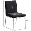  Color_Black -- Reeves Black Chenille Fabric Upholstered Dining Side Chair IMAGE 8