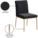  Meridian Reeves Black Chenille Fabric Upholstered Dining Side Chair IMAGE 9