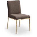  Meridian Reeves Brown Chenille Fabric Upholstered Dining Side Chair IMAGE 1