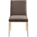  Meridian Reeves Brown Chenille Fabric Upholstered Dining Side Chair IMAGE 3