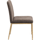  Meridian Reeves Brown Chenille Fabric Upholstered Dining Side Chair IMAGE 4