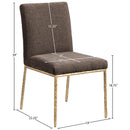  Color_Brown -- Reeves Brown Chenille Fabric Upholstered Dining Side Chair IMAGE 8