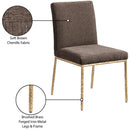  Color_Brown -- Reeves Brown Chenille Fabric Upholstered Dining Side Chair IMAGE 9