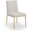  Meridian Reeves Cream Chenille Fabric Upholstered Dining Side Chair IMAGE 1