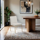  Color_Cream -- Reeves Cream Chenille Fabric Upholstered Dining Side Chair IMAGE 2