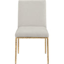  Meridian Reeves Cream Chenille Fabric Upholstered Dining Side Chair IMAGE 3