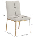  Color_Cream -- Reeves Cream Chenille Fabric Upholstered Dining Side Chair IMAGE 8