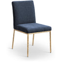  Meridian Reeves Navy Chenille Fabric Upholstered Dining Side Chair IMAGE 1