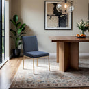  Color_Navy -- Reeves Navy Chenille Fabric Upholstered Dining Side Chair IMAGE 2
