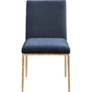  Meridian Reeves Navy Chenille Fabric Upholstered Dining Side Chair IMAGE 3