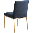  Meridian Reeves Navy Chenille Fabric Upholstered Dining Side Chair IMAGE 6