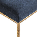  Meridian Reeves Navy Chenille Fabric Upholstered Dining Side Chair IMAGE 7