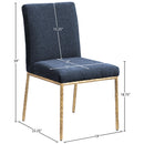  Color_Navy -- Reeves Navy Chenille Fabric Upholstered Dining Side Chair IMAGE 8