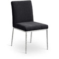  Meridian Reeves Black Chenille Fabric Upholstered Dining Side Chair IMAGE 1