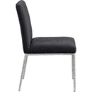  Meridian Reeves Black Chenille Fabric Upholstered Dining Side Chair IMAGE 4