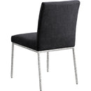  Meridian Reeves Black Chenille Fabric Upholstered Dining Side Chair IMAGE 6