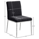  Meridian Reeves Black Chenille Fabric Upholstered Dining Side Chair IMAGE 8