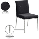  Meridian Reeves Black Chenille Fabric Upholstered Dining Side Chair IMAGE 9