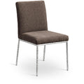  Color_Brown -- Reeves Brown Chenille Fabric Upholstered Dining Side Chair IMAGE 1