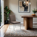  Color_Brown -- Reeves Brown Chenille Fabric Upholstered Dining Side Chair IMAGE 2