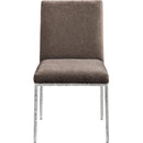  Color_Brown -- Reeves Brown Chenille Fabric Upholstered Dining Side Chair IMAGE 3