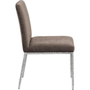  Meridian Reeves Brown Chenille Fabric Upholstered Dining Side Chair IMAGE 4