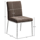  Color_Brown -- Reeves Brown Chenille Fabric Upholstered Dining Side Chair IMAGE 8