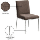  Color_Brown -- Reeves Brown Chenille Fabric Upholstered Dining Side Chair IMAGE 9