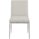  Color_Cream -- Reeves Cream Chenille Fabric Upholstered Dining Side Chair IMAGE 3