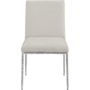  Meridian Reeves Cream Chenille Fabric Upholstered Dining Side Chair IMAGE 3