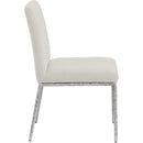  Meridian Reeves Cream Chenille Fabric Upholstered Dining Side Chair IMAGE 4