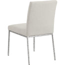  Meridian Reeves Cream Chenille Fabric Upholstered Dining Side Chair IMAGE 6