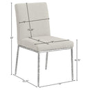  Meridian Reeves Cream Chenille Fabric Upholstered Dining Side Chair IMAGE 8