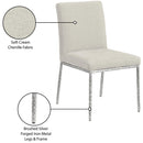  Color_Cream -- Reeves Cream Chenille Fabric Upholstered Dining Side Chair IMAGE 9