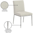  Meridian Reeves Cream Chenille Fabric Upholstered Dining Side Chair IMAGE 9
