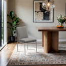  Color_Grey -- Reeves Grey Chenille Fabric Upholstered Dining Side Chair IMAGE 2