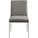  Meridian Reeves Grey Chenille Fabric Upholstered Dining Side Chair IMAGE 3
