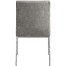  Meridian Reeves Grey Chenille Fabric Upholstered Dining Side Chair IMAGE 5