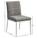  Color_Grey -- Reeves Grey Chenille Fabric Upholstered Dining Side Chair IMAGE 8