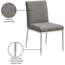  Color_Grey -- Reeves Grey Chenille Fabric Upholstered Dining Side Chair IMAGE 9