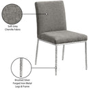  Meridian Reeves Grey Chenille Fabric Upholstered Dining Side Chair IMAGE 9