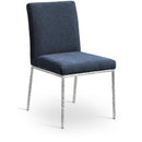  Color_Navy -- Reeves Navy Chenille Fabric Upholstered Dining Side Chair IMAGE 1