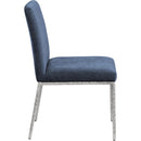  Color_Navy -- Reeves Navy Chenille Fabric Upholstered Dining Side Chair IMAGE 4