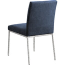  Color_Navy -- Reeves Navy Chenille Fabric Upholstered Dining Side Chair IMAGE 6