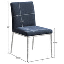  Color_Navy -- Reeves Navy Chenille Fabric Upholstered Dining Side Chair IMAGE 8