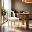  Color_Cream -- Conrad Cream Linen Textured Fabric Upholstered Dining Chair IMAGE 2